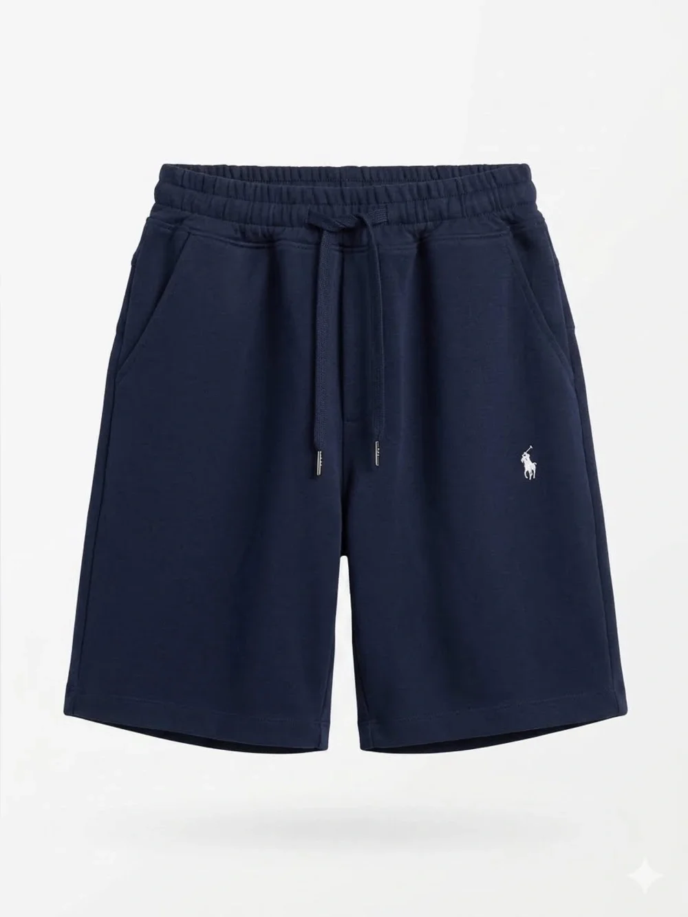 Boy’s Ralph Lauren Navy Athletic Drawstring Shorts with White Polo
